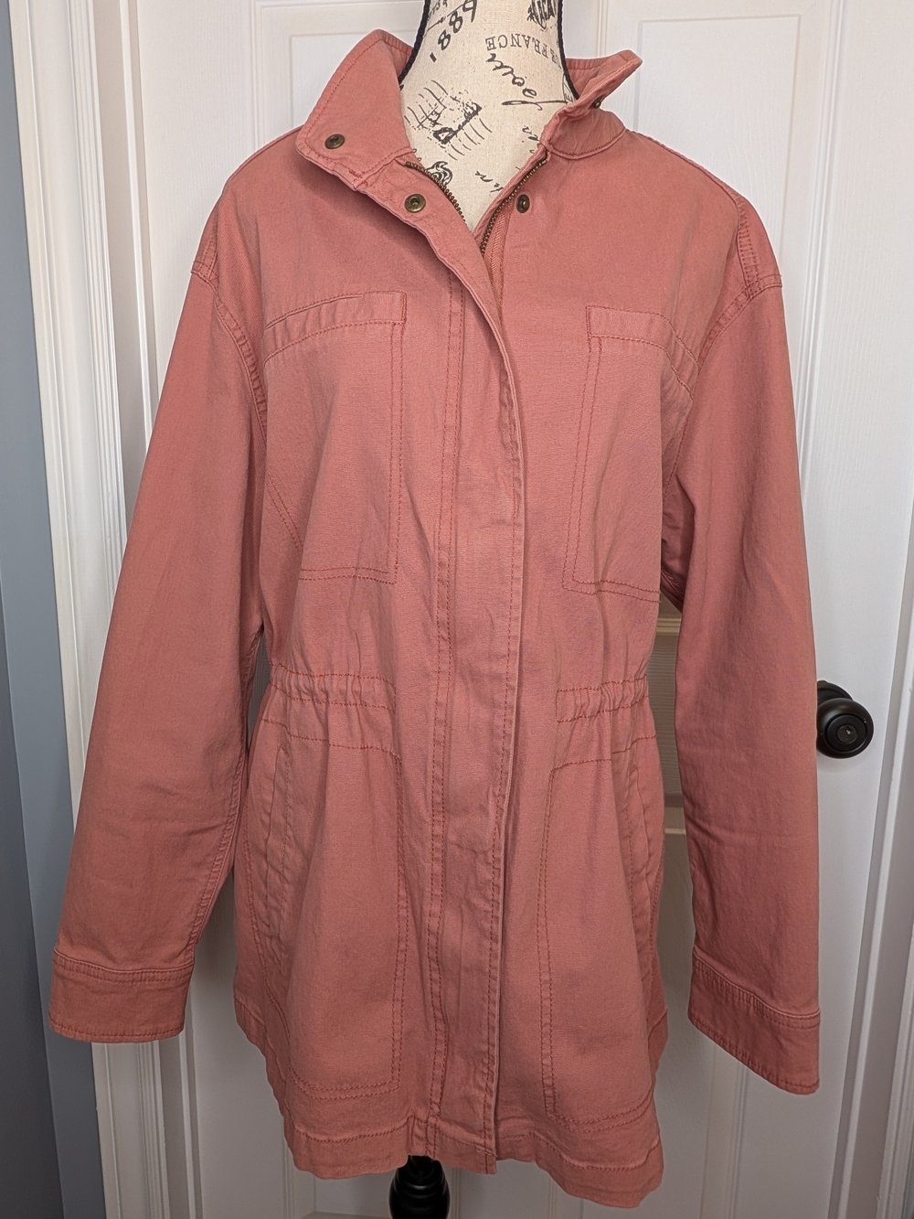 Old Navy Pink Utility Jacket Size L Cotton Field Coat